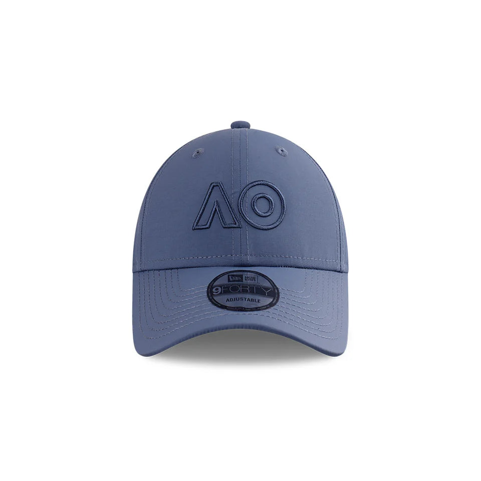 Australian Open Hat - 2025 Seasonal Performance Outline AO Indigo Blue Tennis 9Forty Strapback Cap - New Era